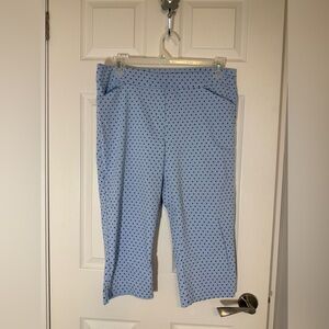 4/$20 Reitmans Light Blue Polka Dot Capri Pants- size XL